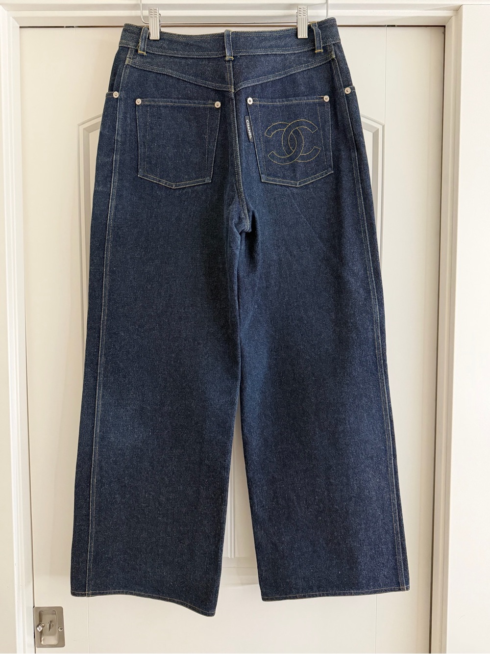 AUTH CHANEL Vintage Wide Leg Jeans, Size 38